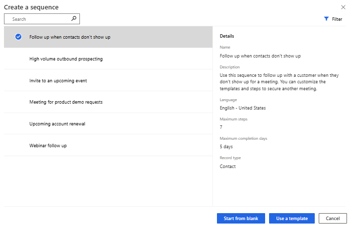 How to Create sequences in dynamics aerie
