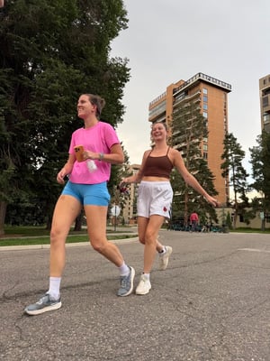Hannah and Elise running