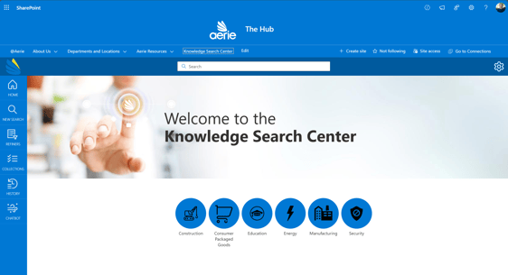 Aerie Knowledge Search Center SharePoint