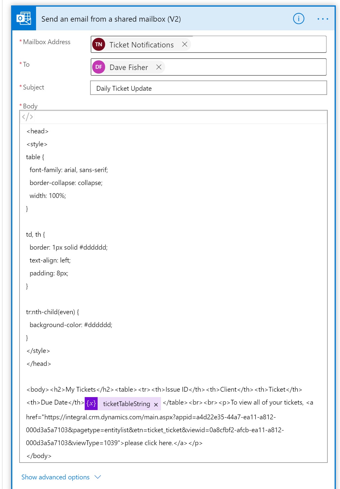 Email Body HTML