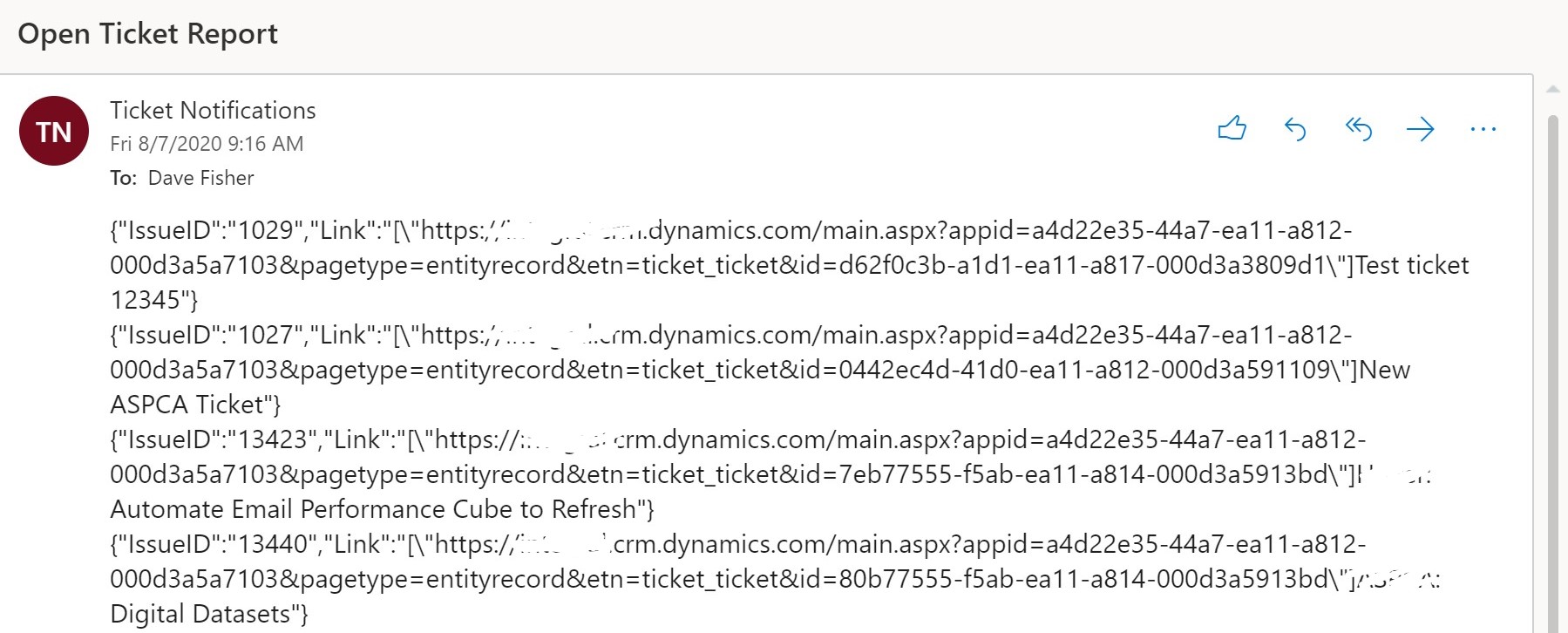 Ticket Table Issues