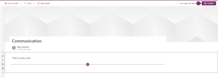 SharePoint new page