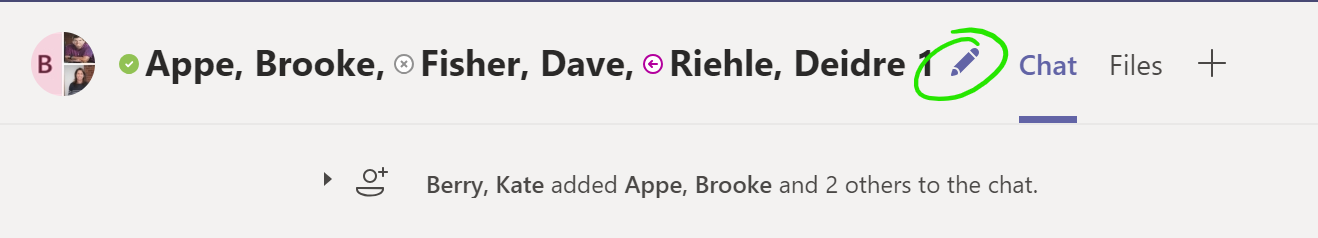 Rename group chat in Teams