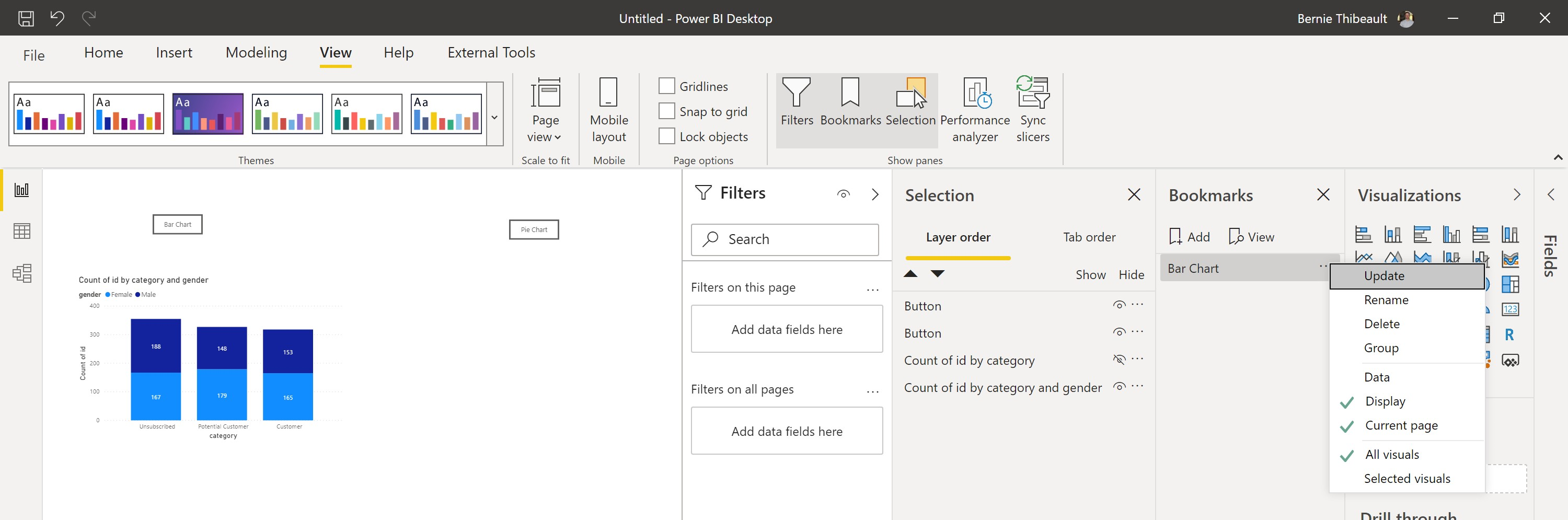 power bi create new bookmark