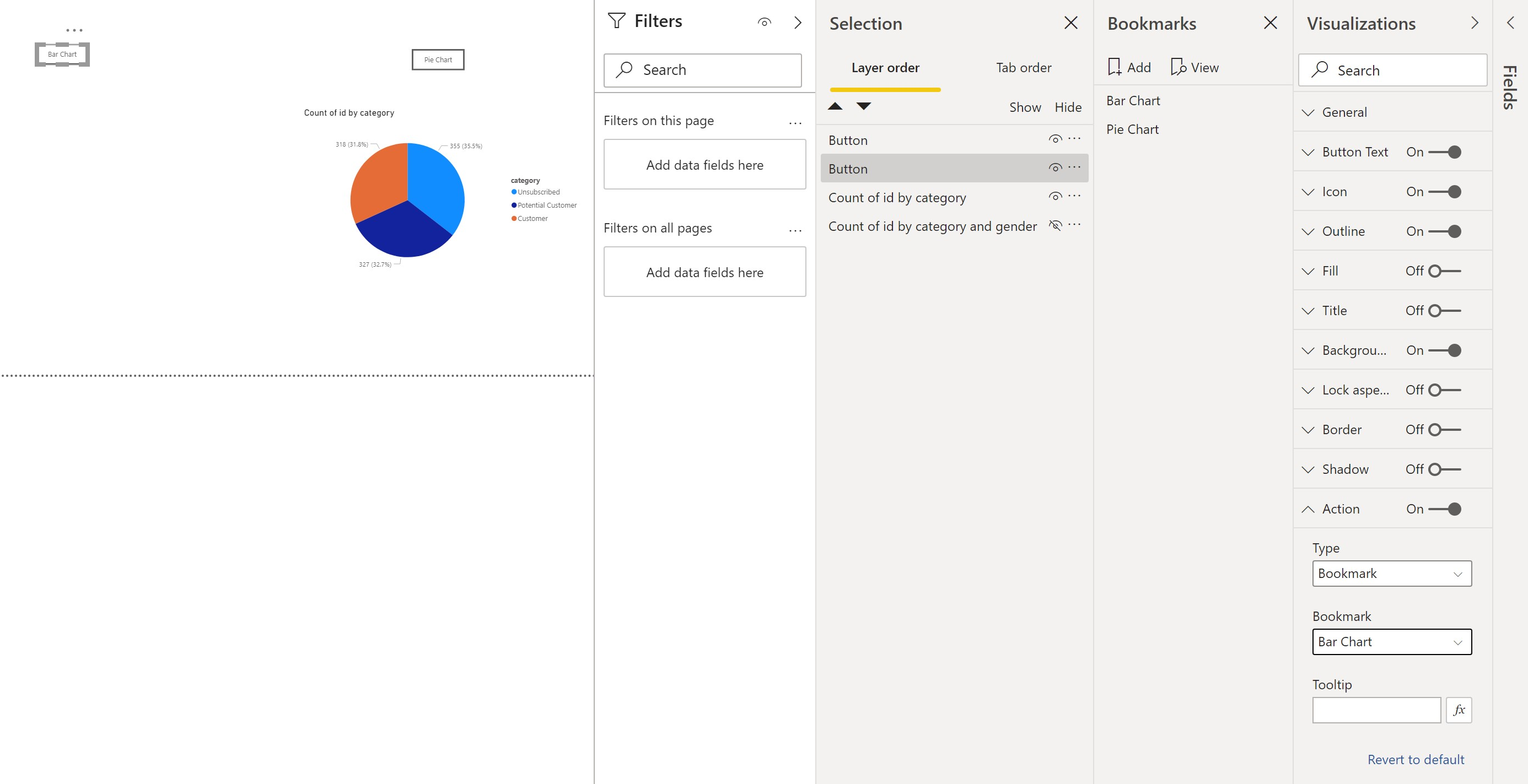 power bi button